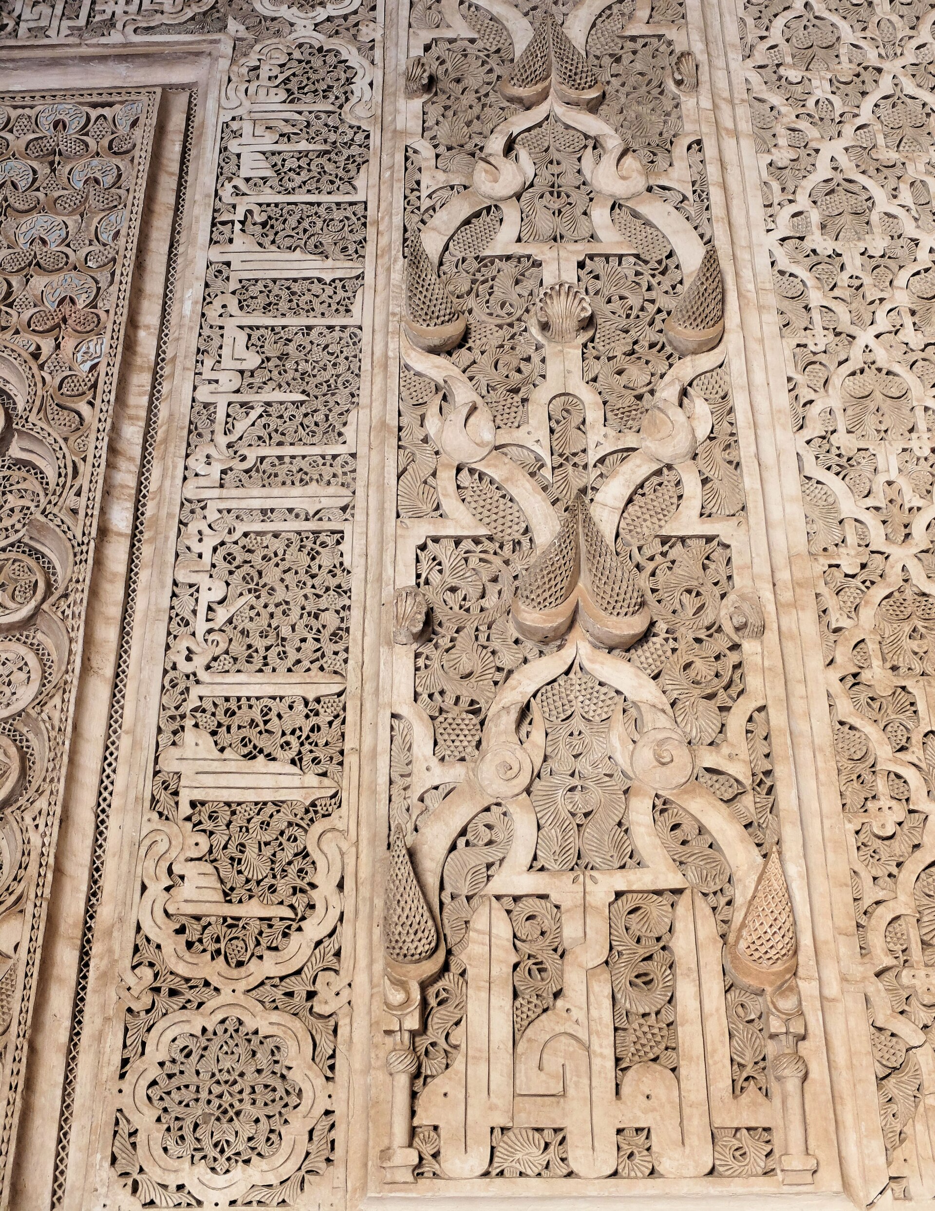 Carved stucco and calligraphy, Ben Youssef Madrasa